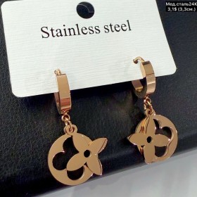 Сережки мед.сталь24К 10542 (3.3см)